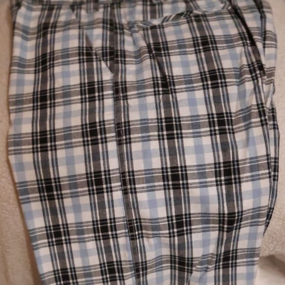 Men's Blue and White Striped Shorts